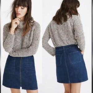 Madewell Denim Utility Zip Front Mini Skirt Size 24